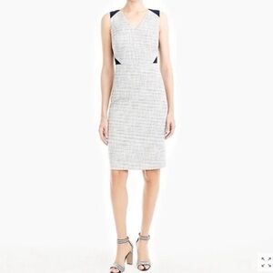 J. Crew Sheath Dress V-neck Midi, Navy blue and Gray